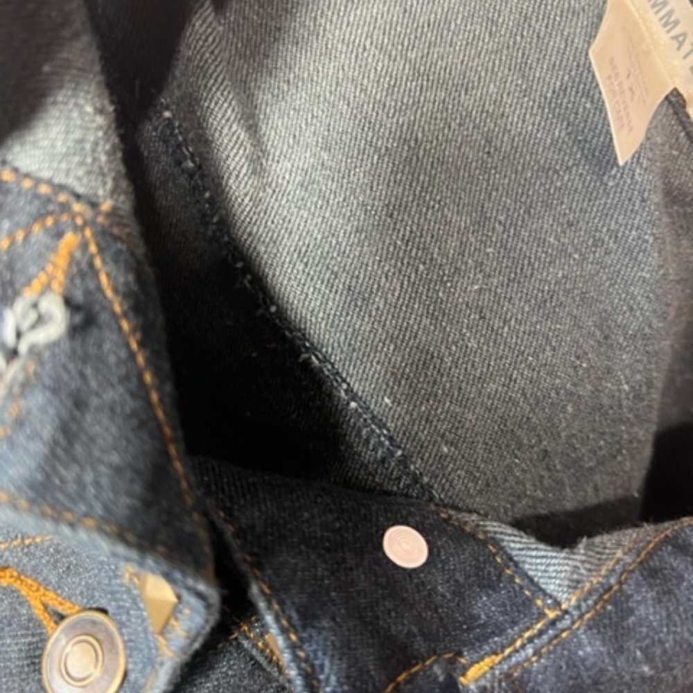Roomates Womens Dark Wash Jean Denim Moto Studded Button Down Jacket  Size 1X - Picture 9 of 9